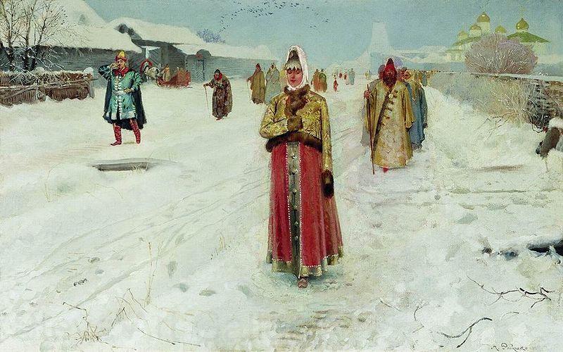 Andrei Ryabushkin Sunday. France oil painting art